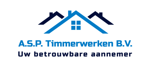 Het logo van A.S.P. Timmerwerken B.V., uw aannemer voor in Haarlem